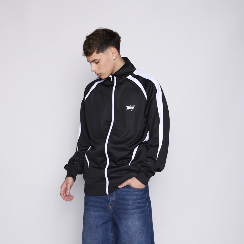POLERON WHATUP FULL ZIPPER BLACK WHITE - 3