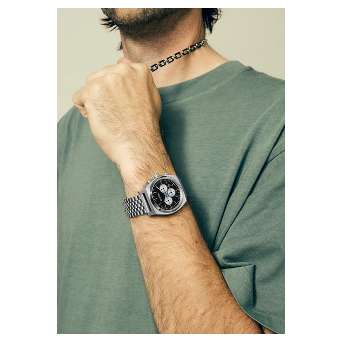 RELOJ TIME TELLER CHRONO CHROME BLACK - 6