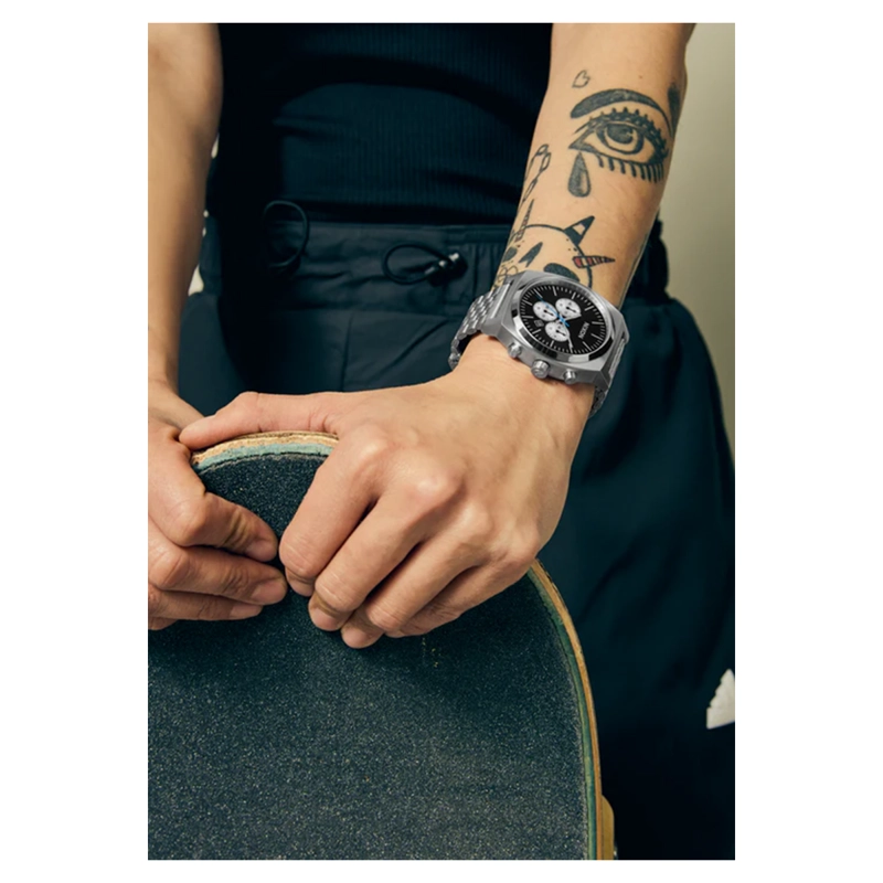 RELOJ TIME TELLER CHRONO CHROME BLACK - 7
