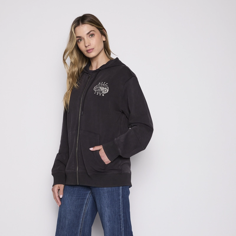 POLERON REEF WOMEN FULL ZIPPER BLACK CHASING SUN - 2