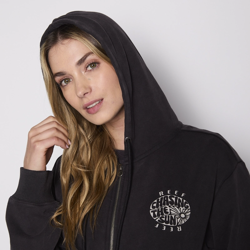 POLERON REEF WOMEN FULL ZIPPER BLACK CHASING SUN - 5