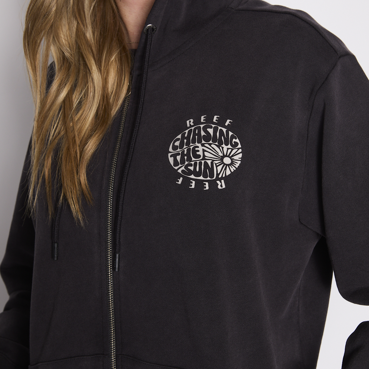 POLERON REEF WOMEN FULL ZIPPER BLACK CHASING SUN - 7