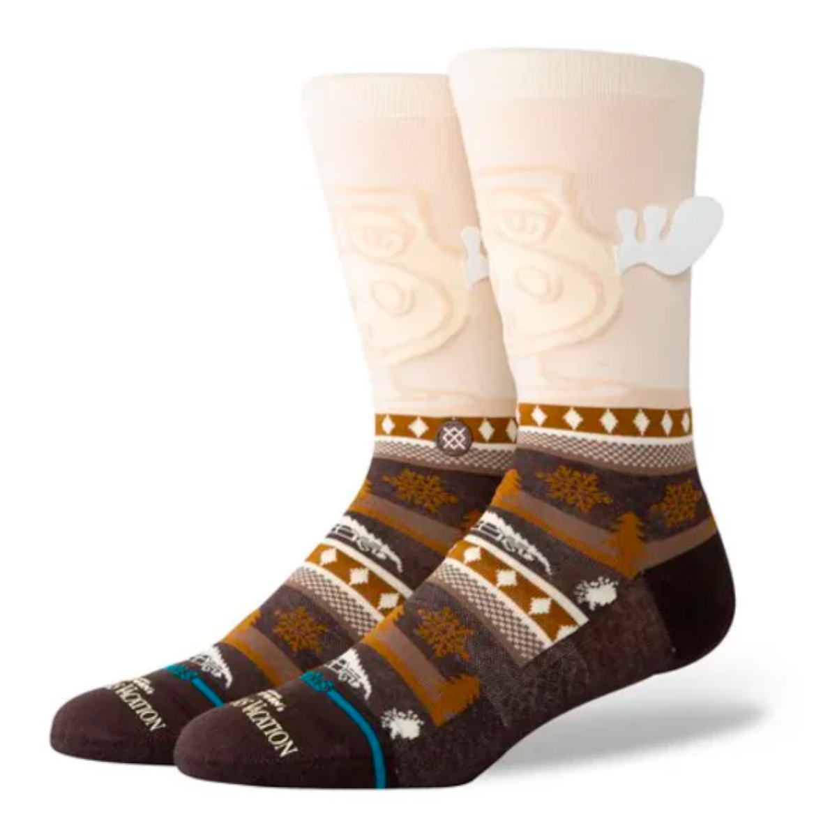 STANCE SOCK HAVE SOME EGGNOG CREW DARK BROWN - 1