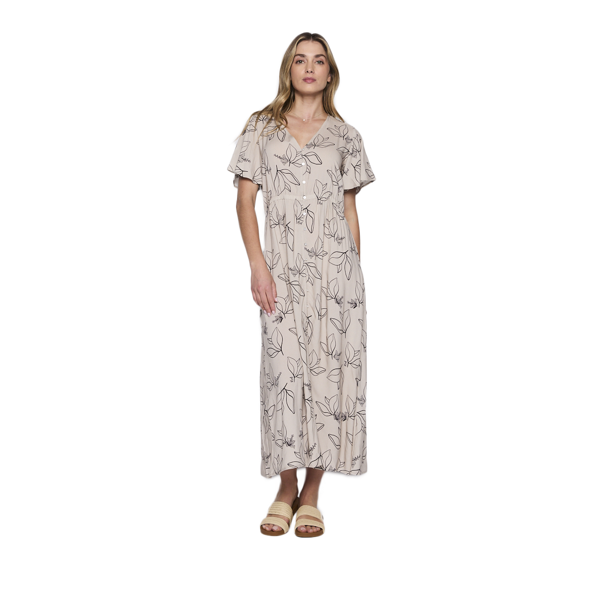 VESTIDO REEF WOMEN NATURAL WHITE BUTTONS - 1
