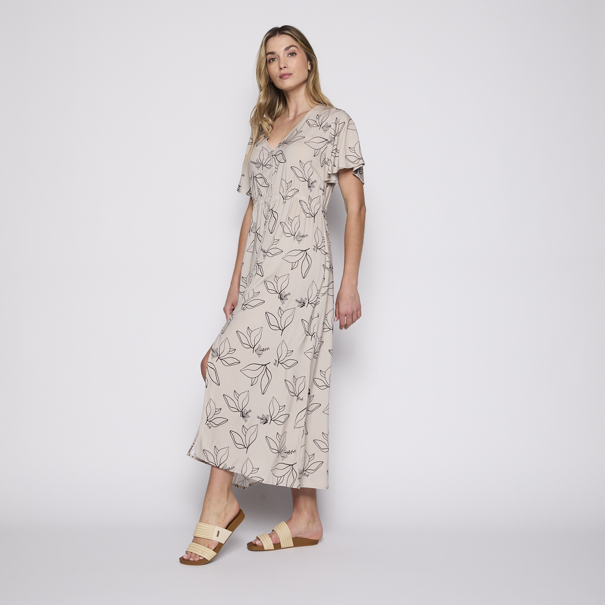 VESTIDO REEF WOMEN NATURAL WHITE BUTTONS - 2