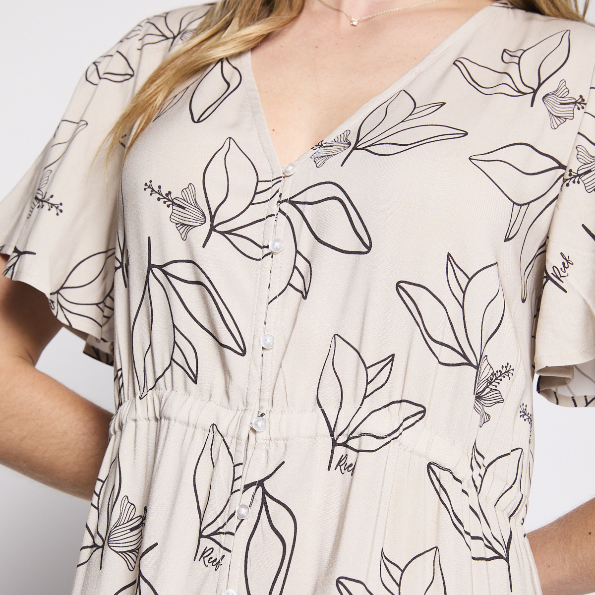VESTIDO REEF WOMEN NATURAL WHITE BUTTONS - 6