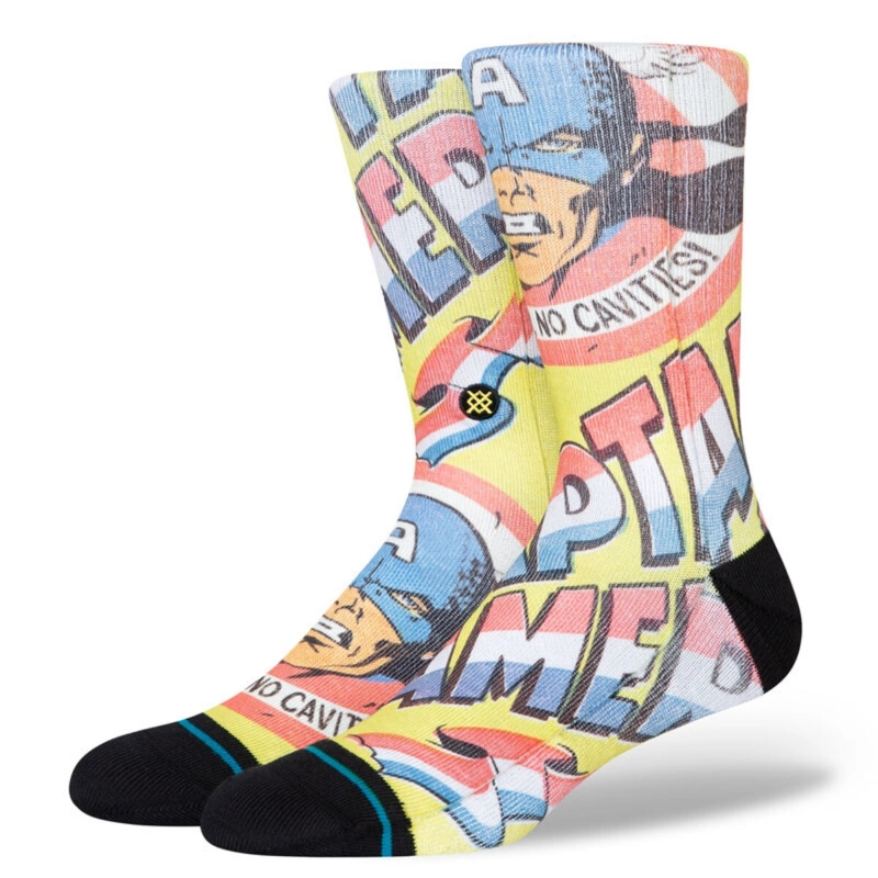 STANCE SOCK MEN CAPTAIN AMERICA NO CAVITIES YELLOW - 1