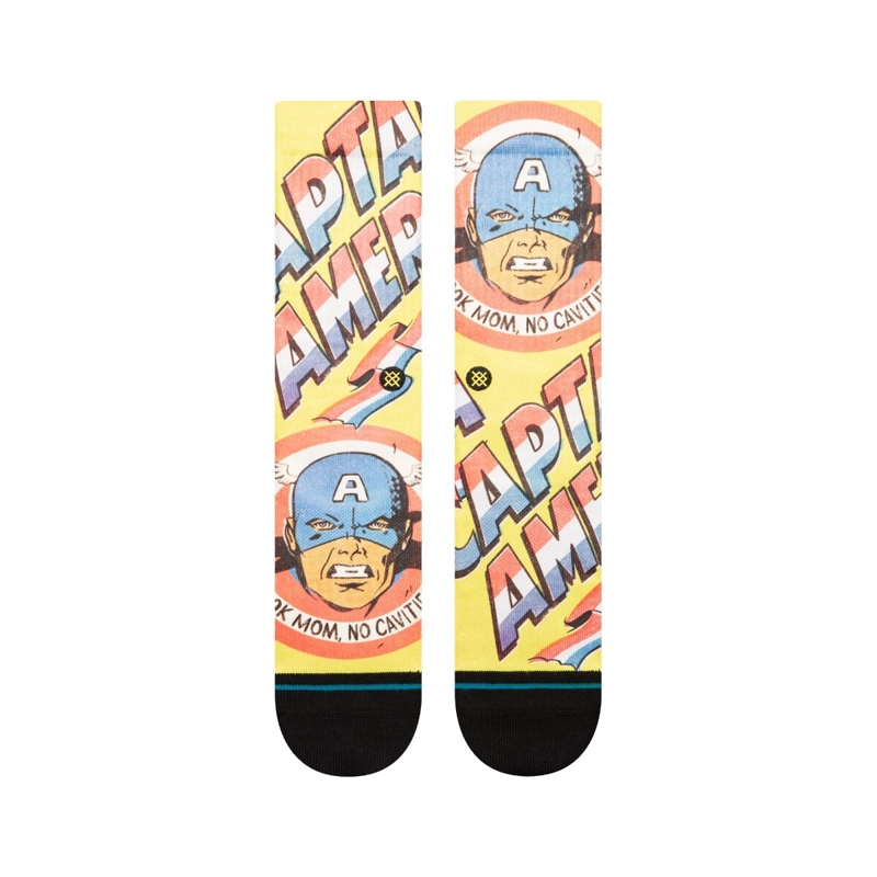 STANCE SOCK MEN CAPTAIN AMERICA NO CAVITIES YELLOW - 2