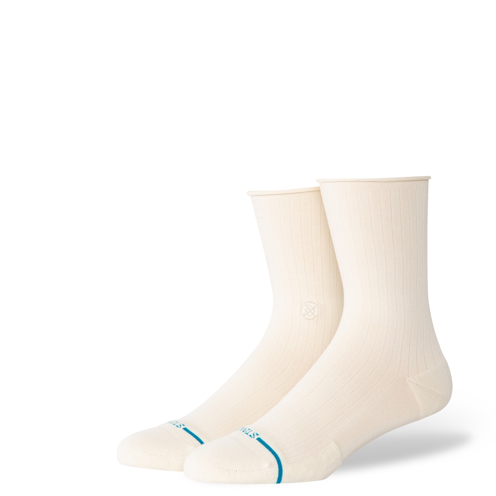 STANCE SOCK WOMEN ROLLED CUFF QUARTER IVORY - 1