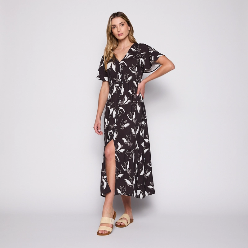 VESTIDO REEF WOMEN BLACK BUTTONS - 1