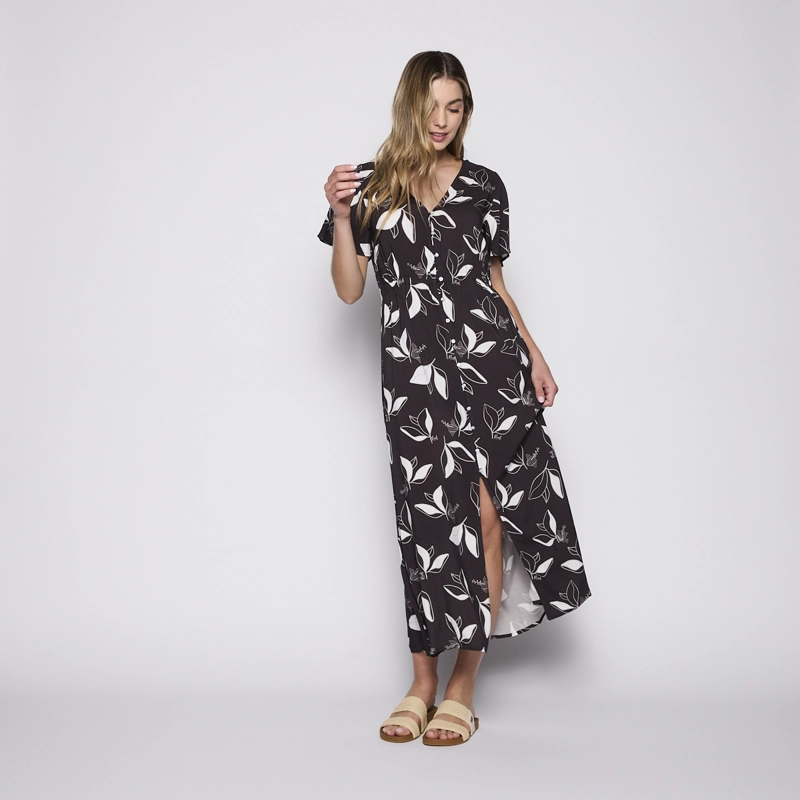 VESTIDO REEF WOMEN BLACK BUTTONS - 6