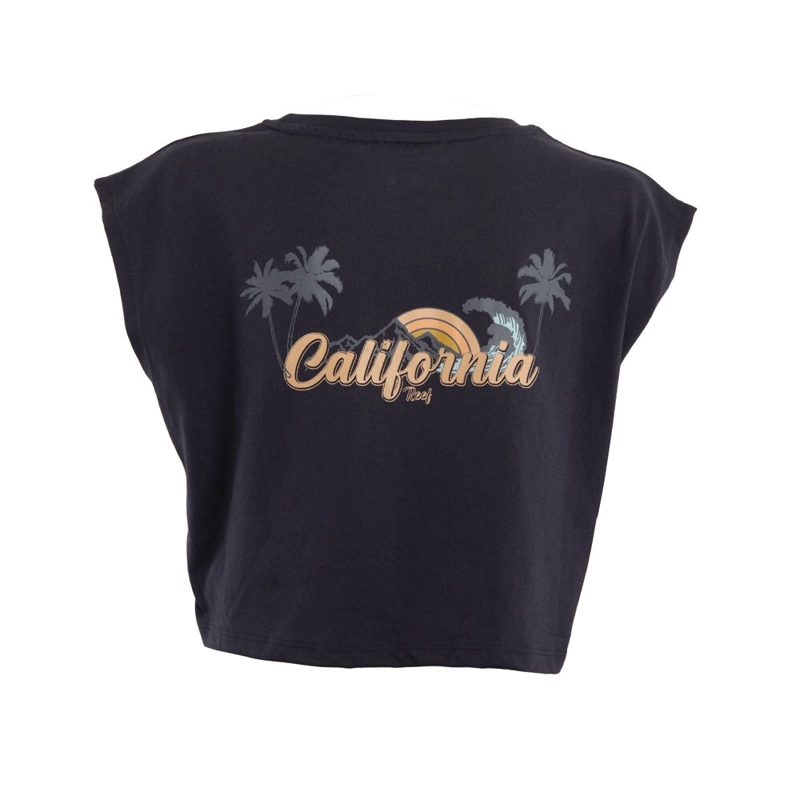 POLERA KIDS CROP TOP DARK GREY PALM CALIFORNIA - 3