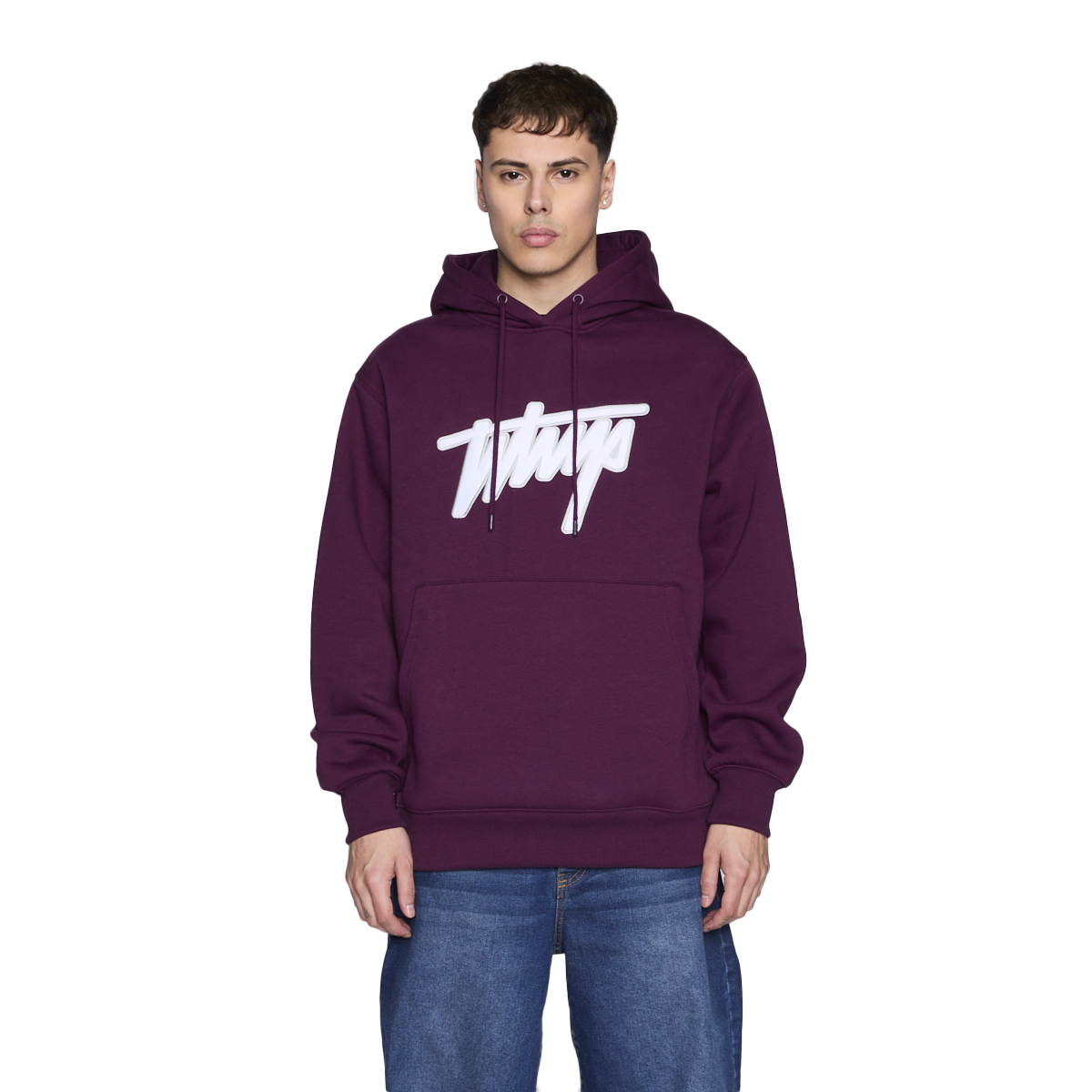 POLERON WHATUP HOMBRE HOODIE PURPLE WHITE - 1