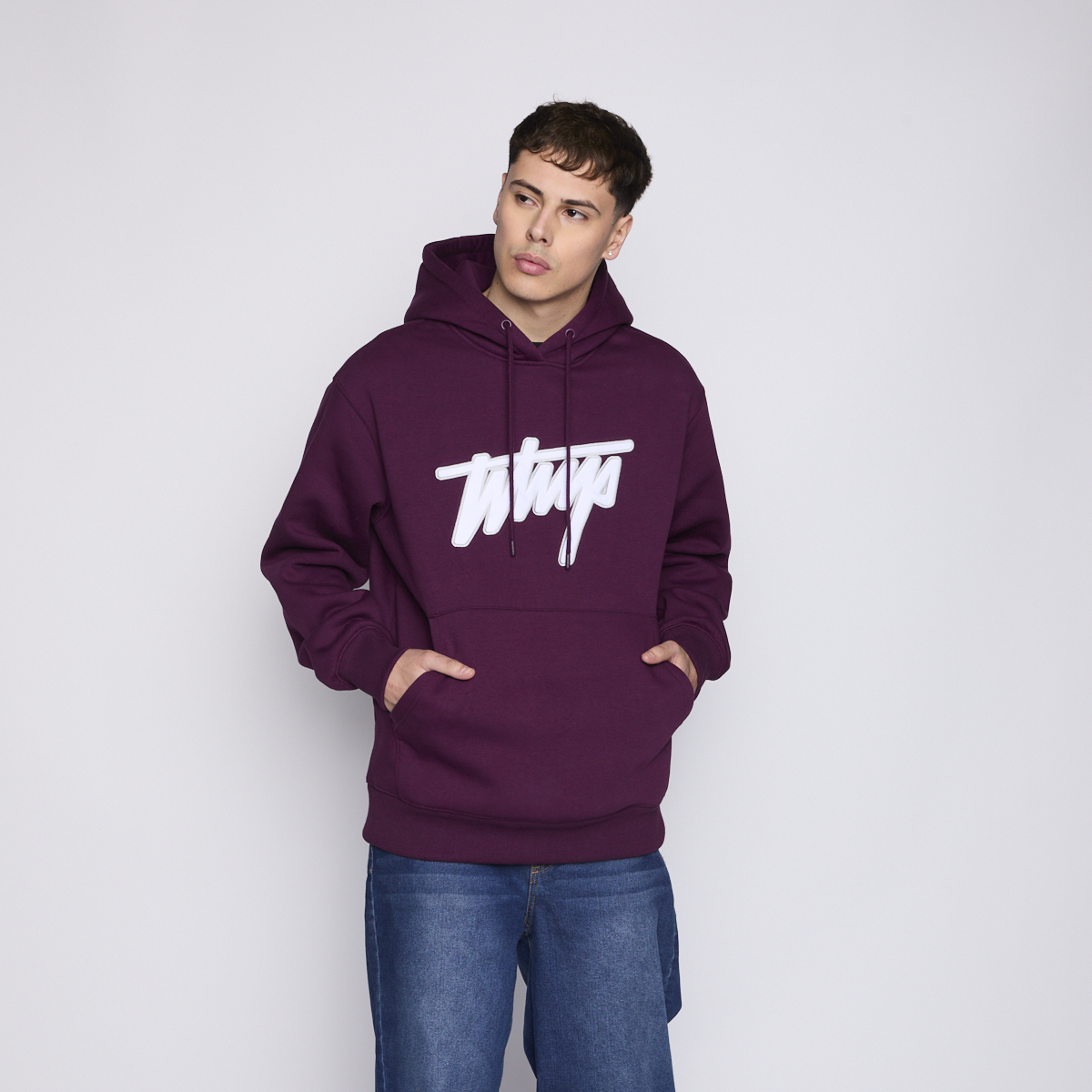 POLERON WHATUP HOMBRE HOODIE PURPLE WHITE - 4