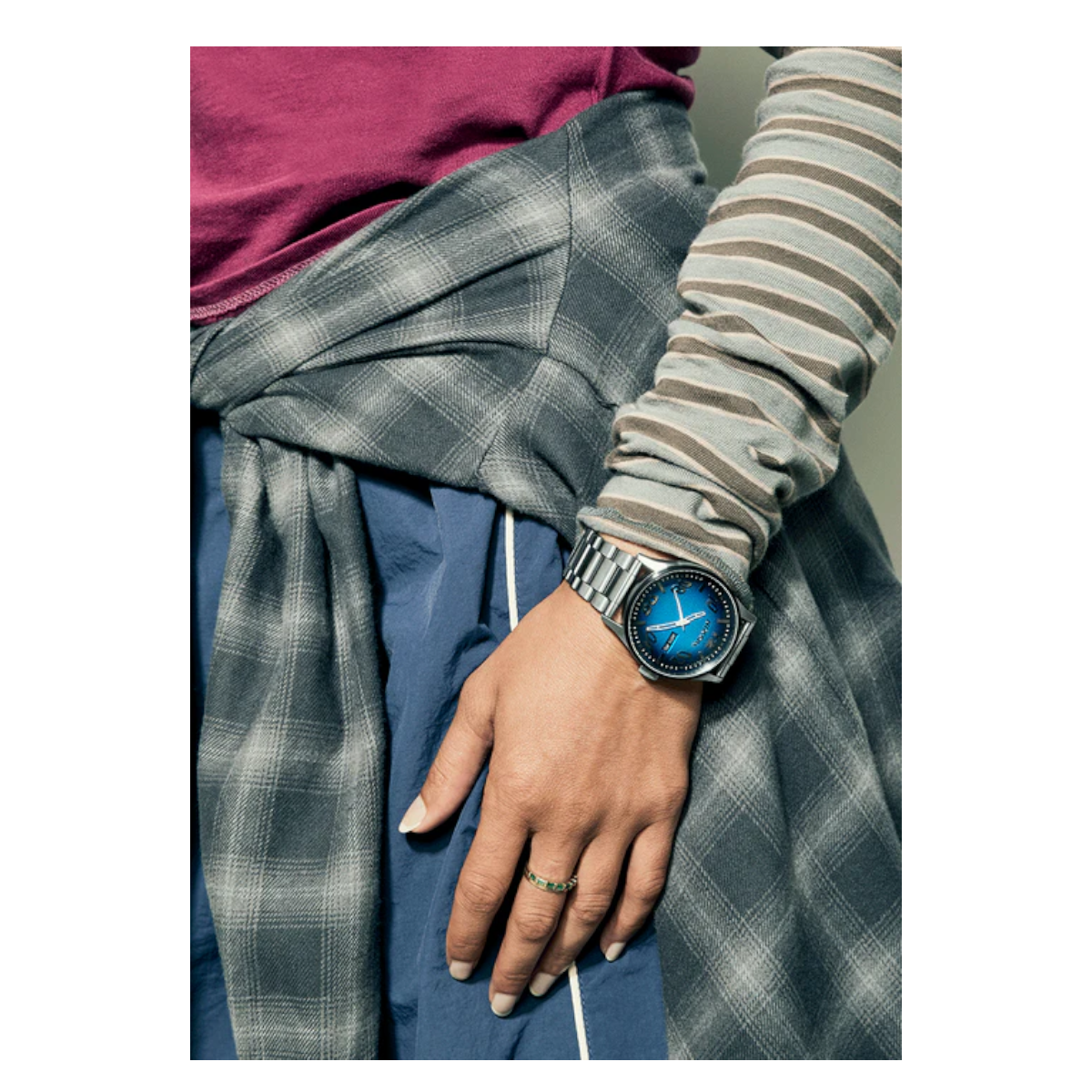 RELOJ NIXON SENTRY FISHEYE SILVER BLUE - 7