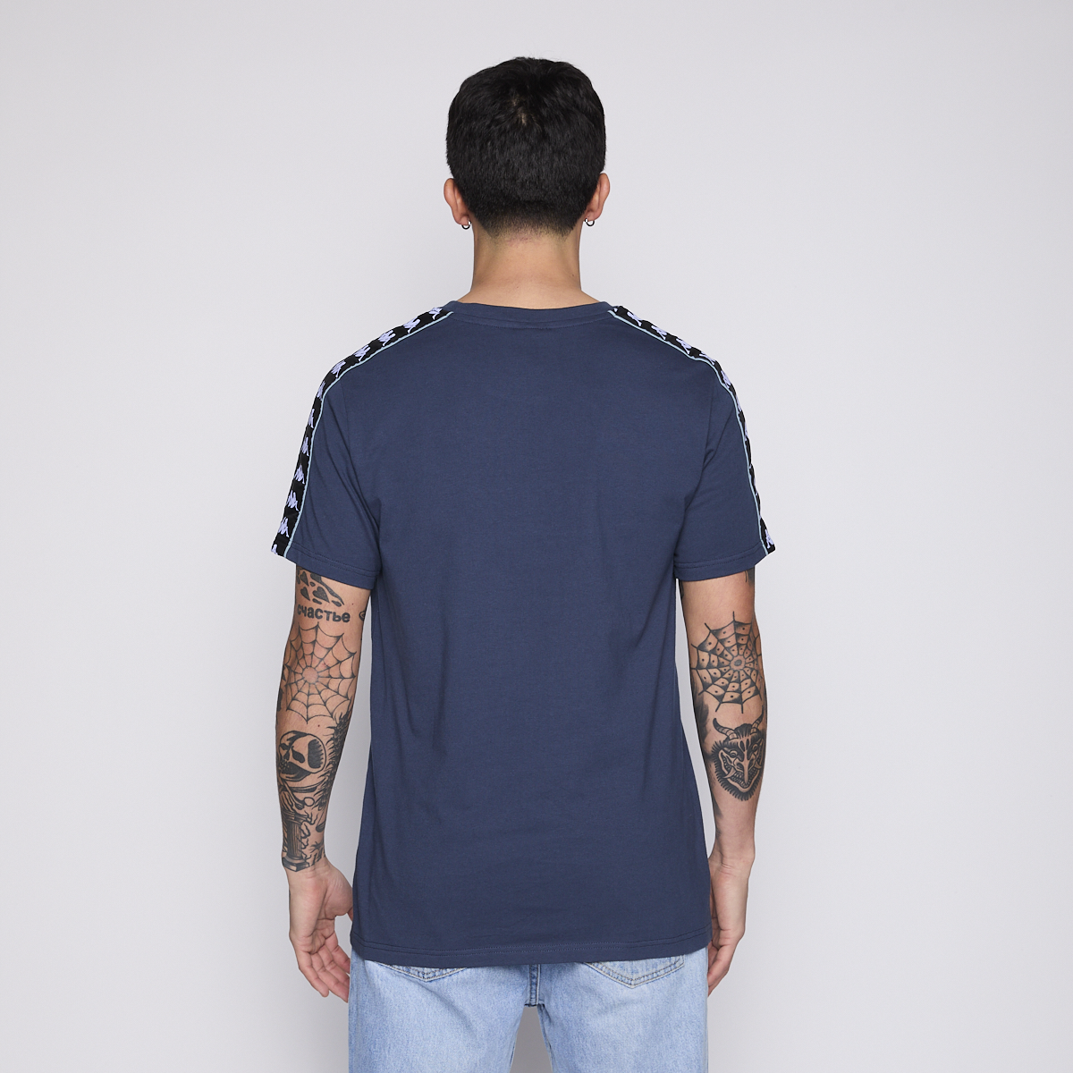 POLERA KAPPA MEN BANDA PETROL BLUE LOGO WHITE BLACK - 3