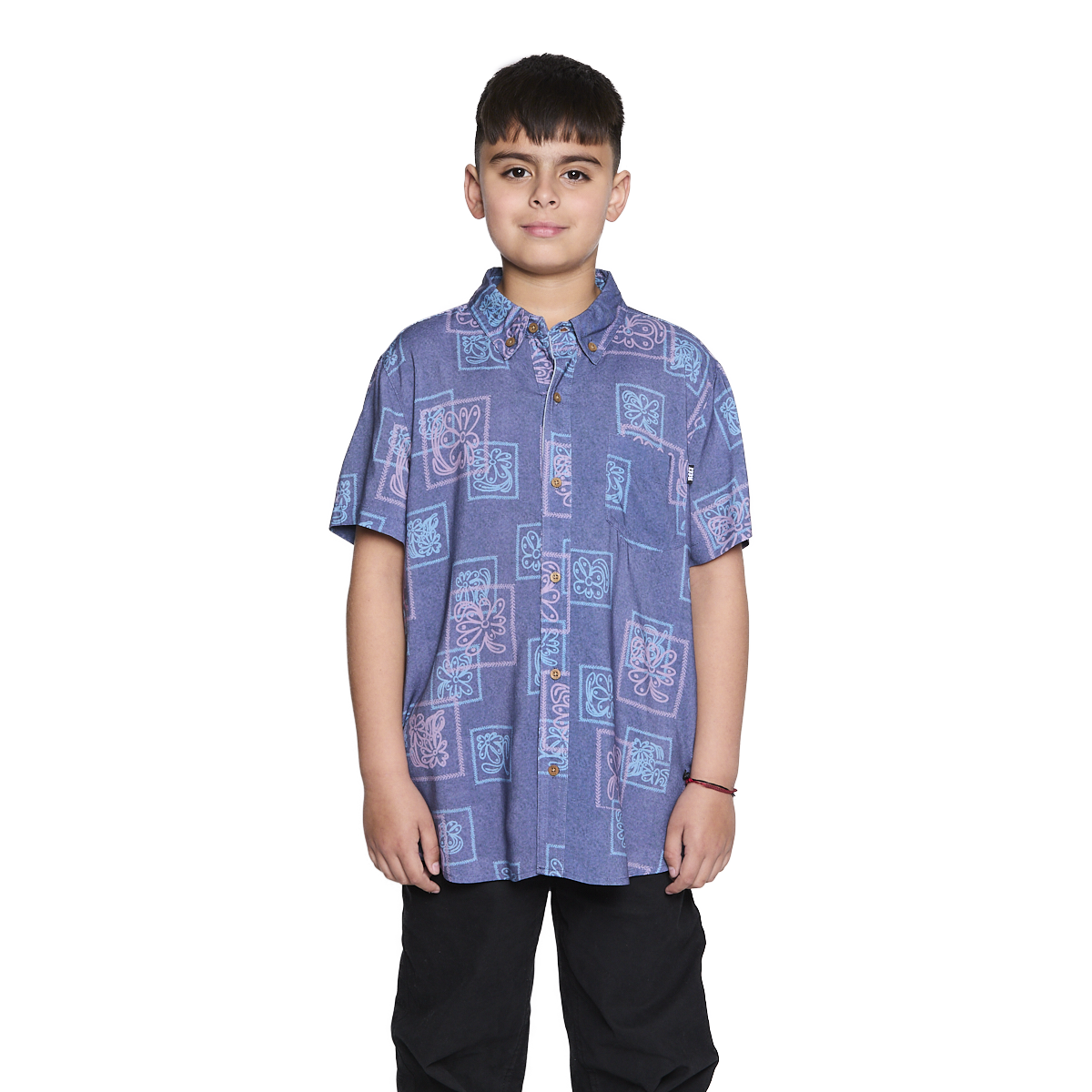 CAMISA REEF KIDS AZUL FIGURAS - 1