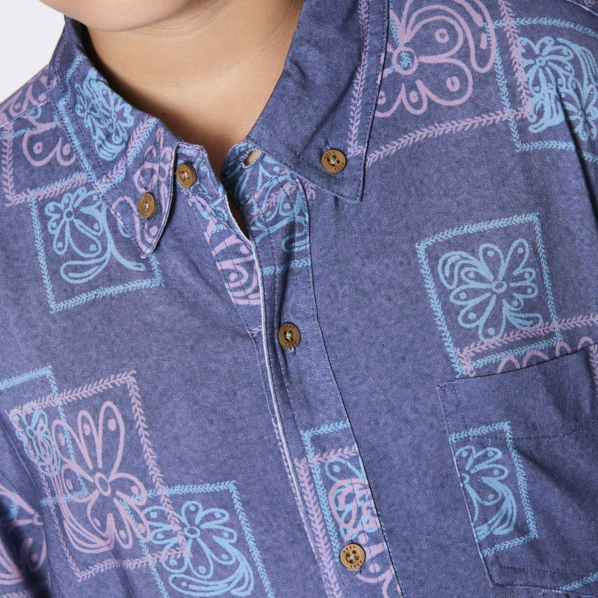 CAMISA REEF KIDS AZUL FIGURAS - 6