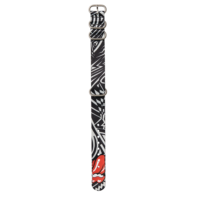 CORREA ROLLING STONES 20MM NATURAL BAND BLACK GREY - 1