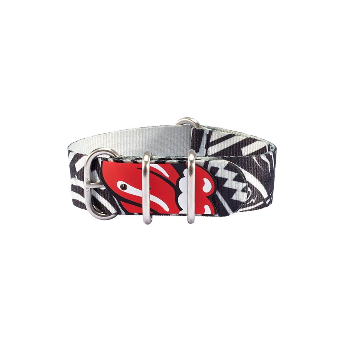 CORREA ROLLING STONES 20MM NATURAL BAND BLACK GREY - 2