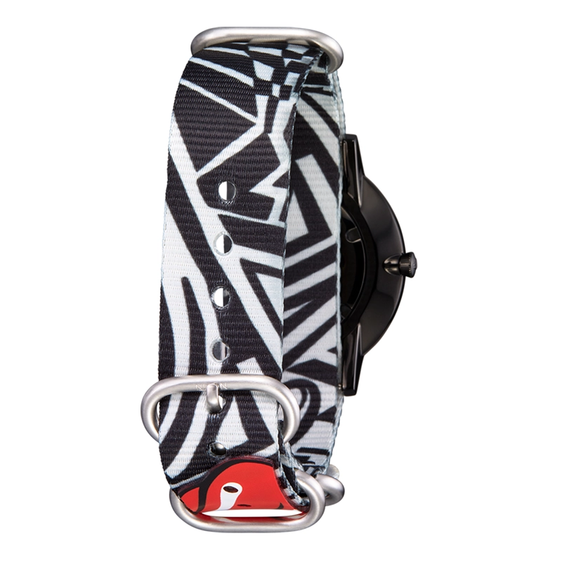 CORREA ROLLING STONES 20MM NATURAL BAND BLACK GREY - 3