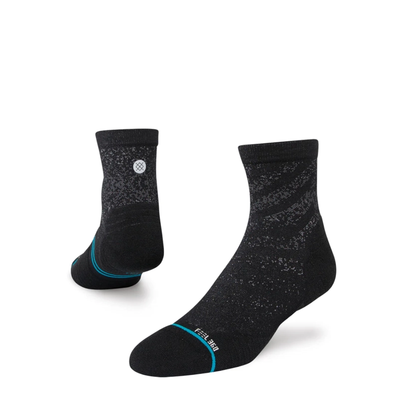 STANCE SOCK RUN LIGHT QUARTER BLACK - 1
