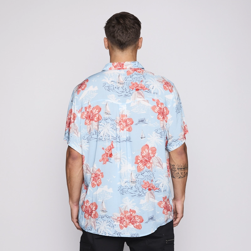 CAMISA REEF MEN FLOREADA CELESTE - 3