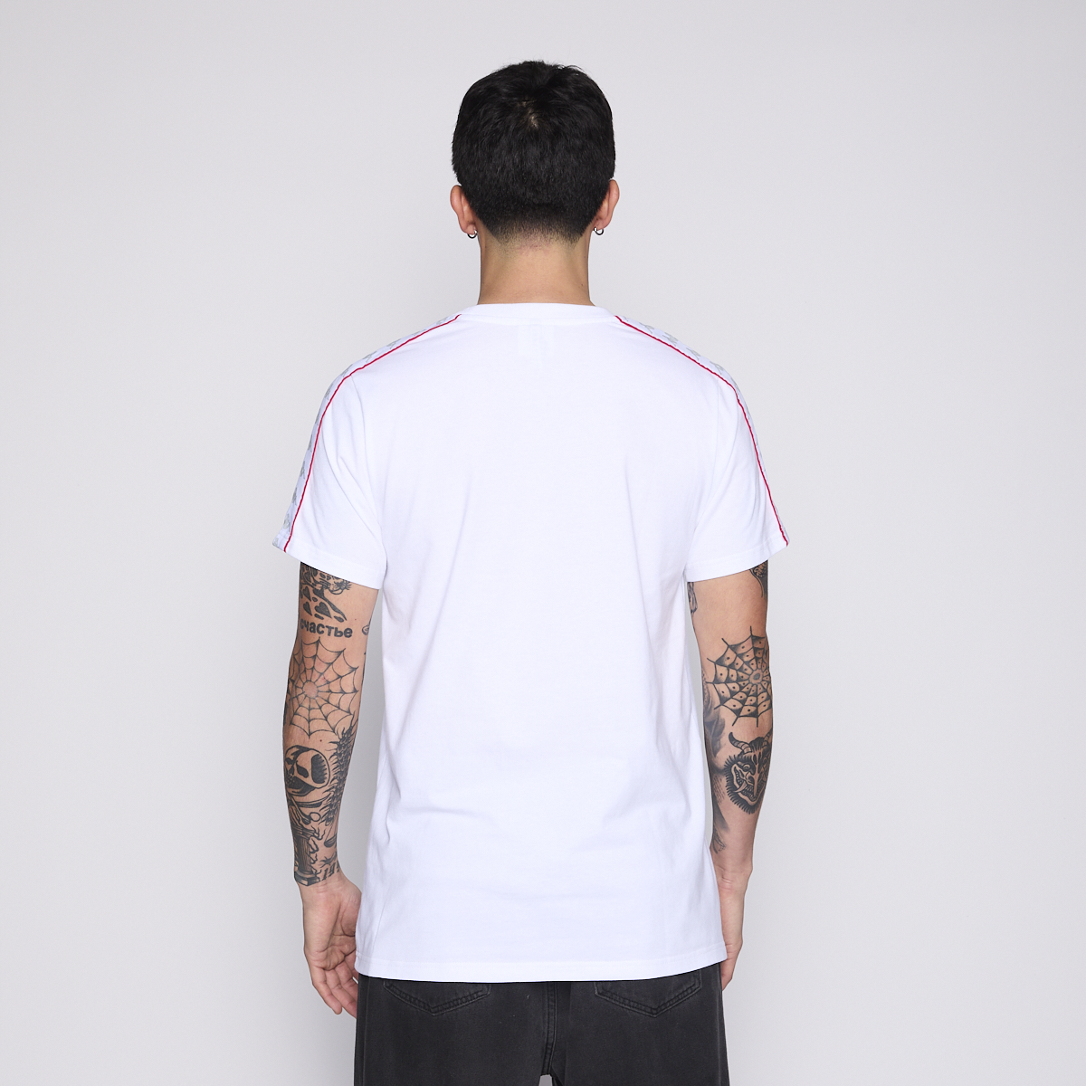 POLERA KAPPA MEN BANDA WHITE LOGO FRONT GREY - 3