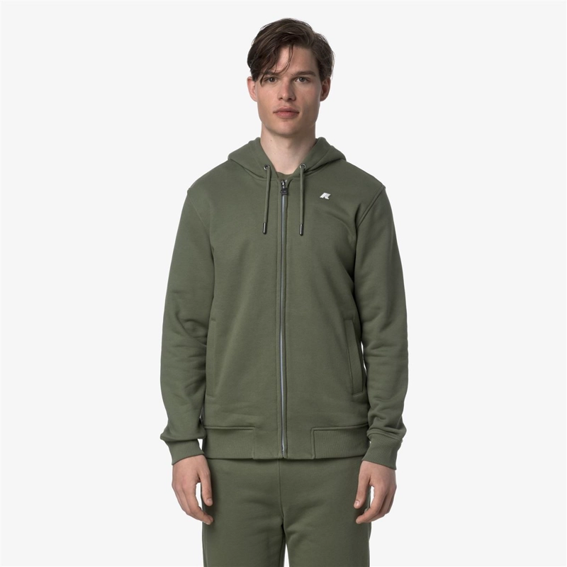 POLERON K-WAY MEN ANTHONY FRENCH TERRY GREEN LICHEN - 1