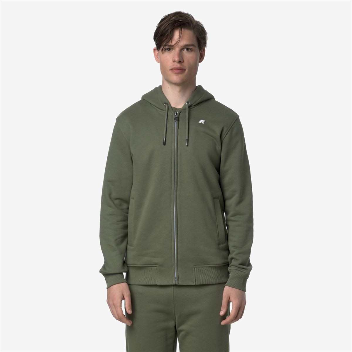 POLE RON K-WAY MEN ANTHONY FRENCH TERRY GREEN LICHEN - 1