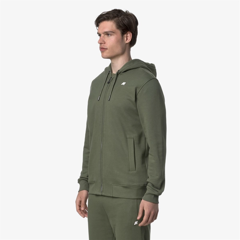 POLERON K-WAY MEN ANTHONY FRENCH TERRY GREEN LICHEN - 2