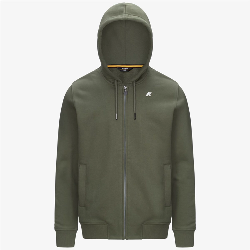 POLERON K-WAY MEN ANTHONY FRENCH TERRY GREEN LICHEN - 5