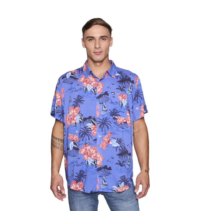 CAMISA REEF MEN FLOREADA AZUL - 1