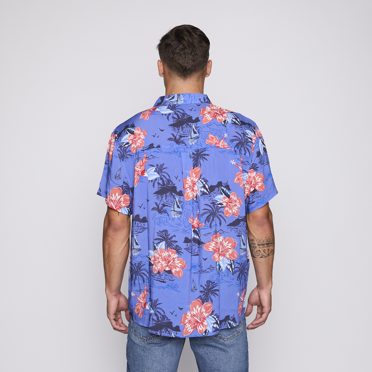 CAMISA REEF MEN FLOREADA AZUL - 3