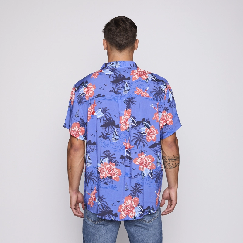 CAMISA REEF MEN FLOREADA AZUL - 3