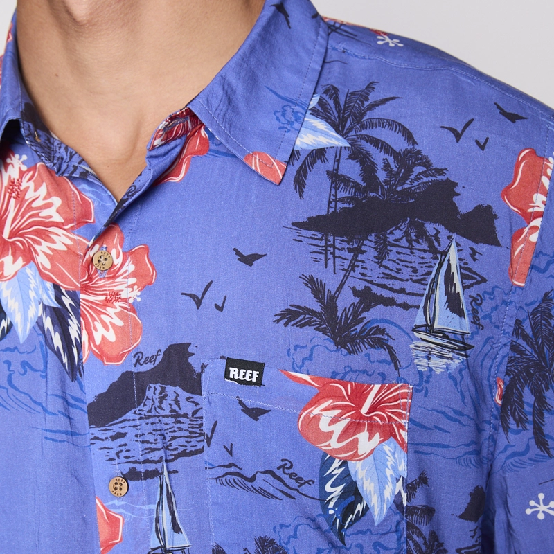 CAMISA REEF MEN FLOREADA AZUL - 5