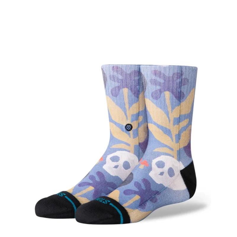 STANCE SOCK KIDS TROPISKULL CREW STONE BLUE - 1