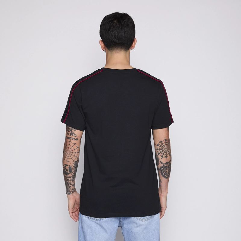POLERA KAPPA MEN BANDA BLACK LOGO BLACK RED - 2