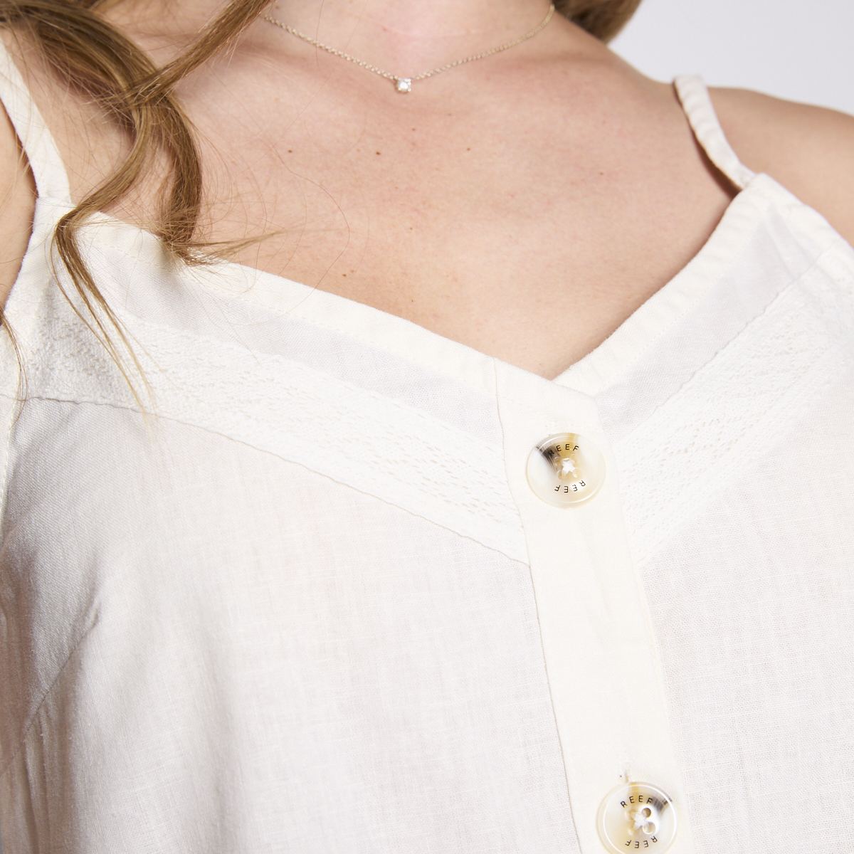 BLUSA PABILO REEF WOMEN WHITE BUTTONS - 5