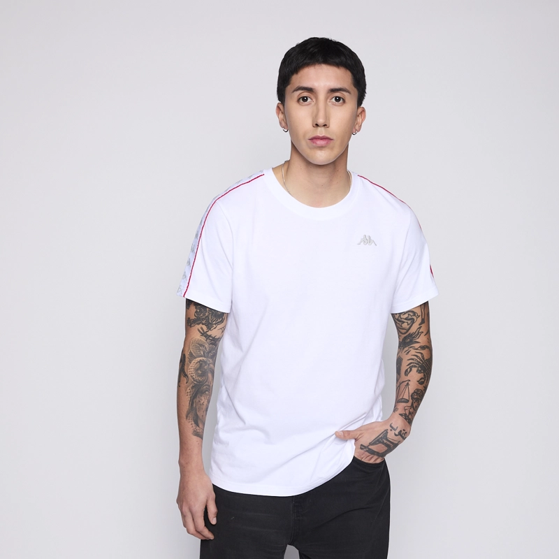 POLERA KAPPA MEN BANDA WHITE LOGO GREY - 3