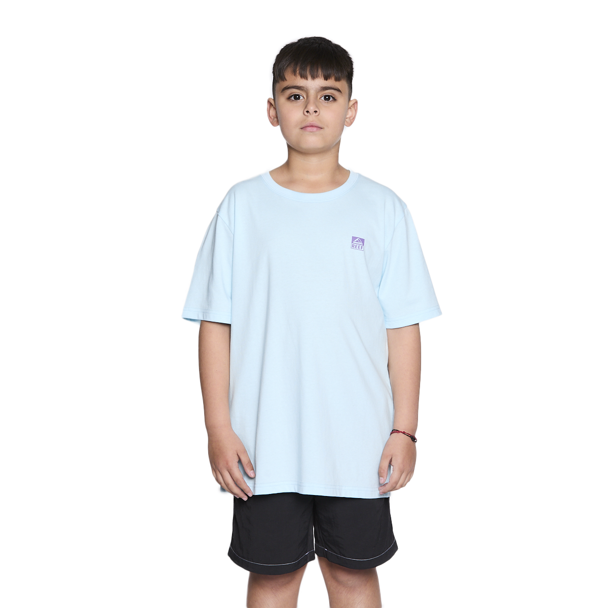 POLERA REEF KIDS LIGHT BLUE LOGO BACK - 1