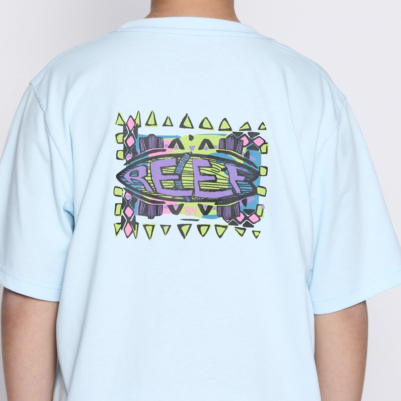 POLERA REEF KIDS LIGHT BLUE LOGO BACK - 5