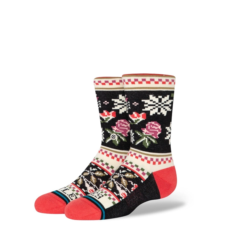 STANCE SOCK KIDS MISTLING TOES BLACK RED - 1