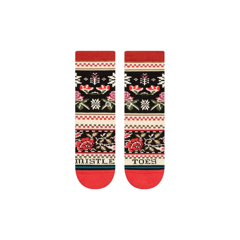 STANCE SOCK KIDS MISTLING TOES BLACK RED - 2
