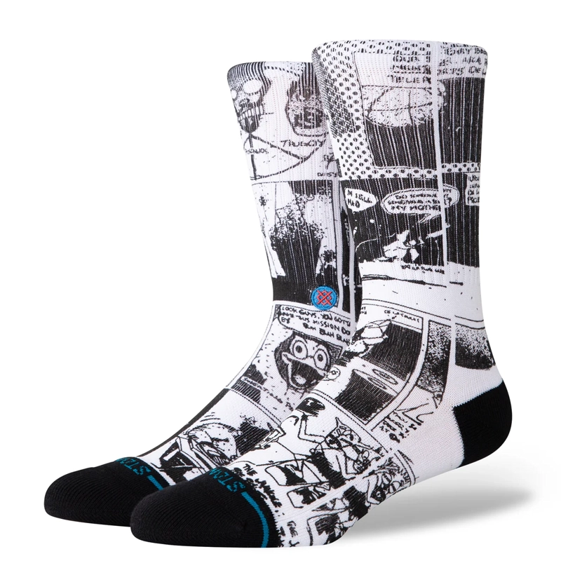 STANCE SOCK MEN THE SLEEVE CREW BLACK WHITE - 1