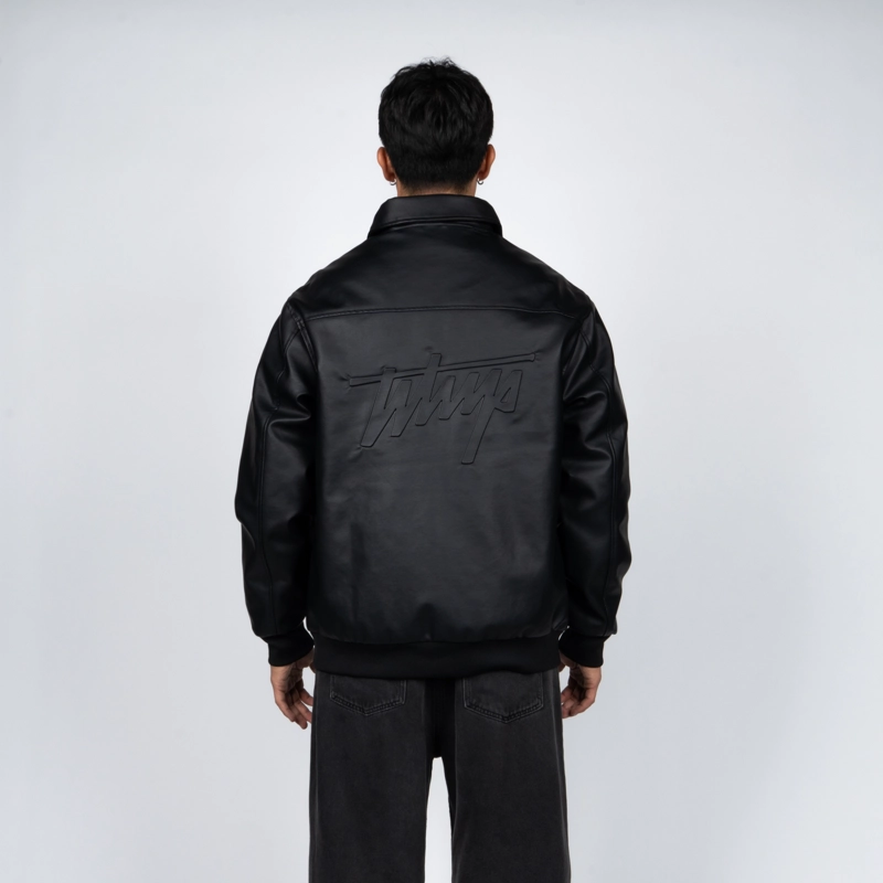 CHAQUETA WHATUP HOMBRE ECO CUERO FULL BLACK - 2
