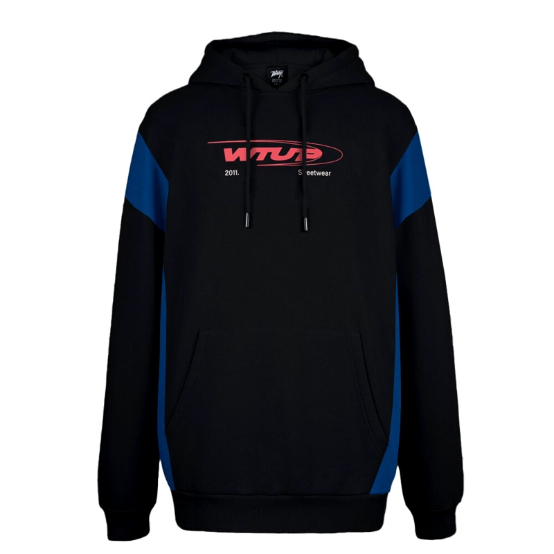 POLERON WHATUP HOMBRE HOODIE BLACK BLUE RED - 1