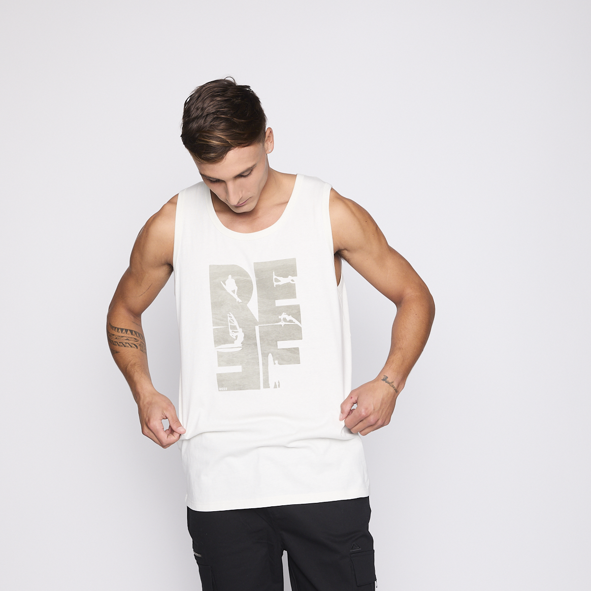 POLERA TANK REEF MEN BIG REEF BEIGE - 4