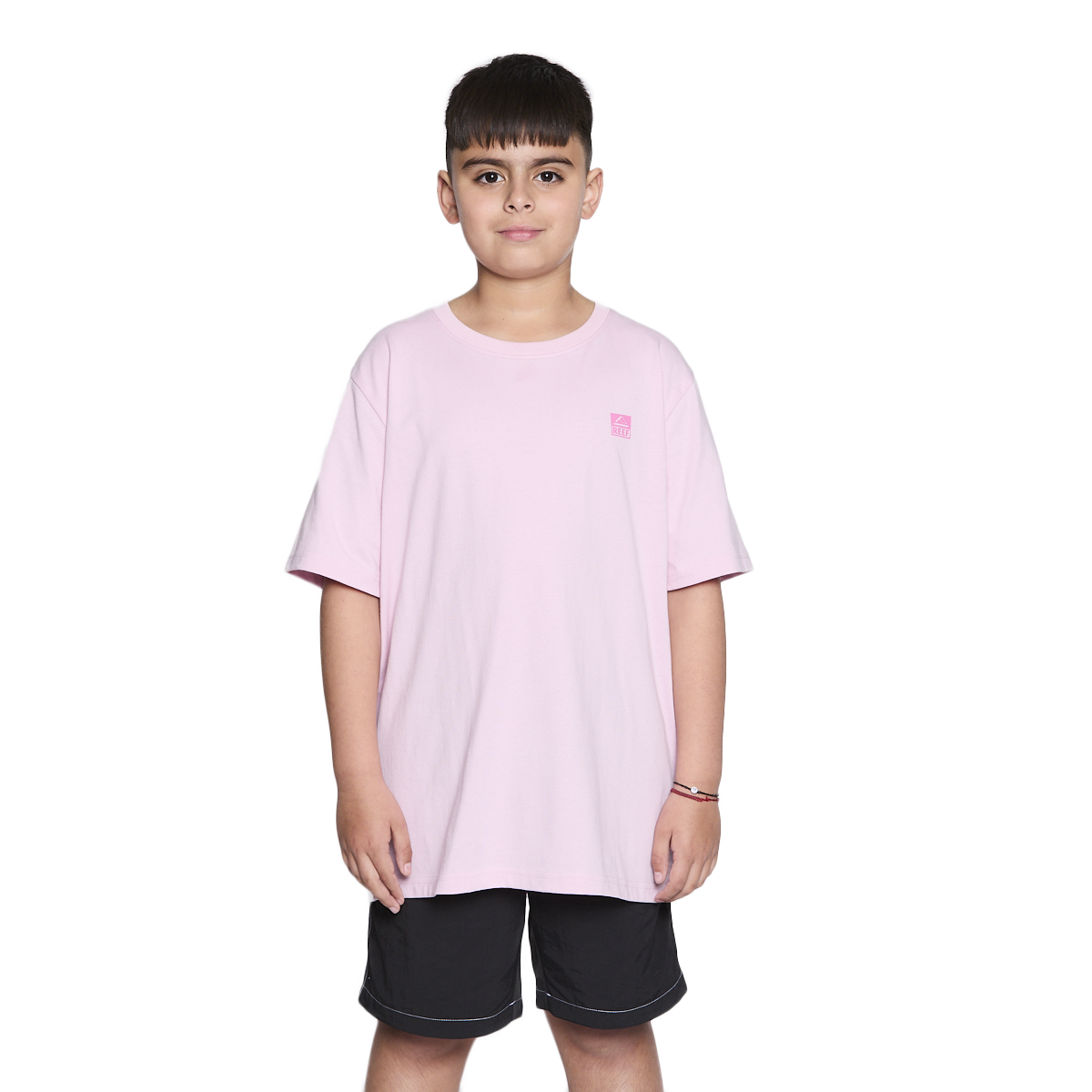 POLERA REEF KIDS PINK LOGO BACK - 1