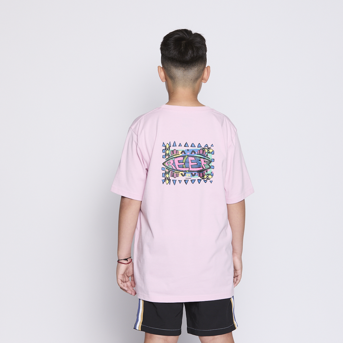 POLERA REEF KIDS PINK LOGO BACK - 3